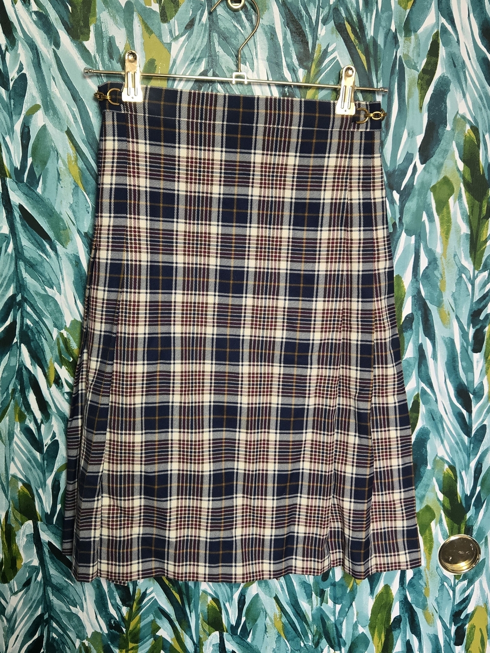 Tory Burch Fall 2017 Runway Garrett Plaid Pleated Skirt